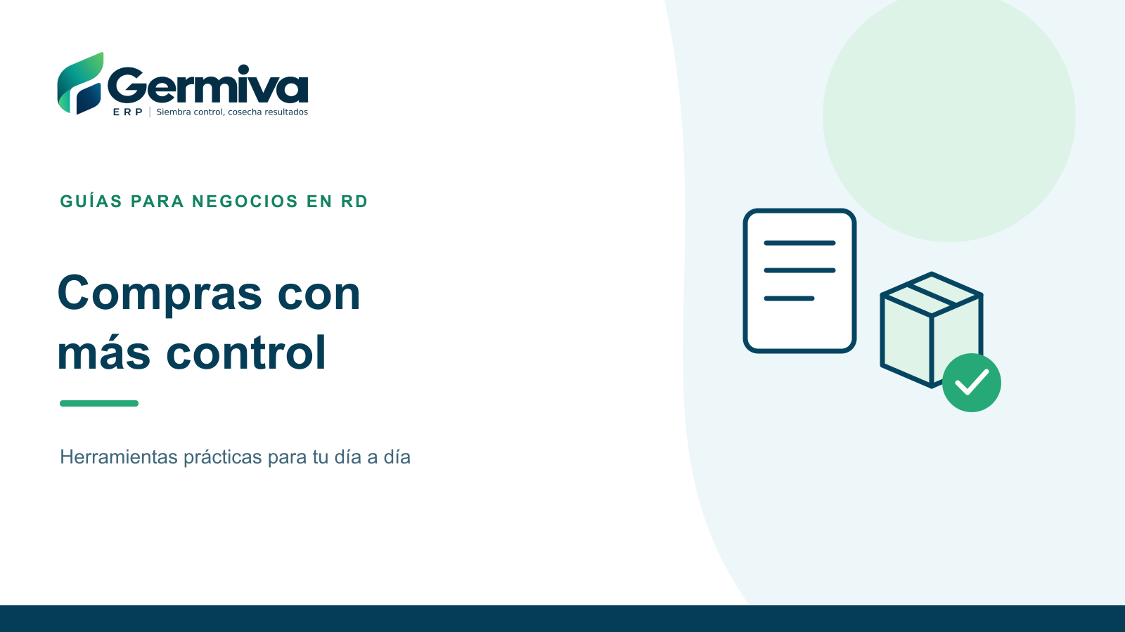 Ilustración de una orden de compra, cajas de mercancía y una entrega verificada.