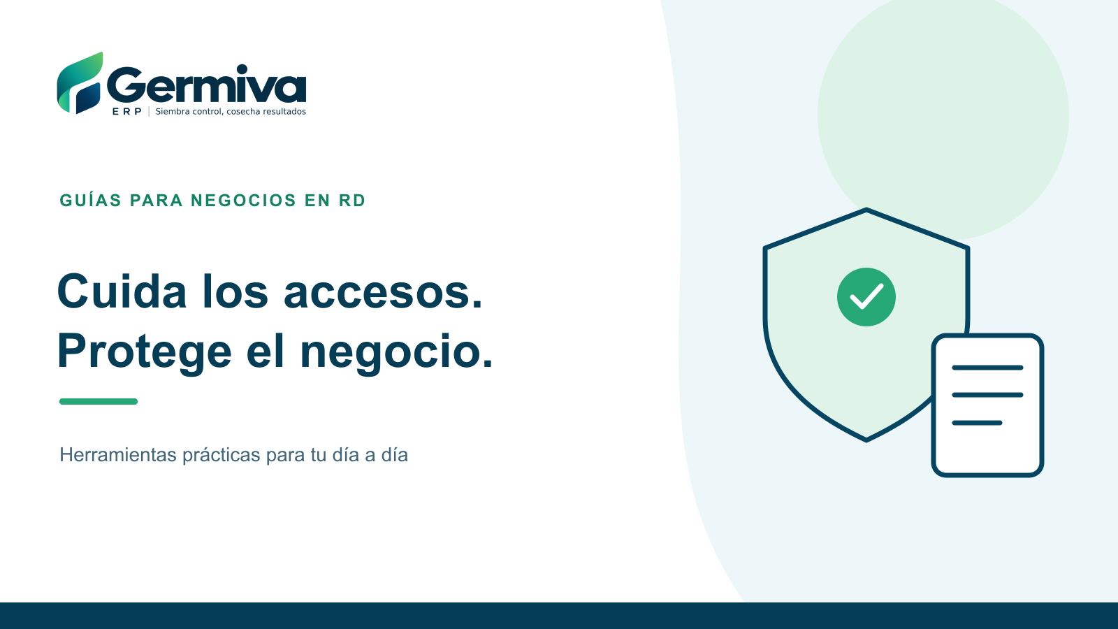 Ilustración de un escudo de seguridad y documentos protegidos mediante controles de acceso.