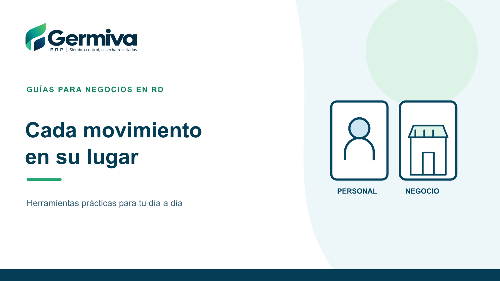 Ilustración de dos grupos separados de movimientos personales y movimientos del negocio.