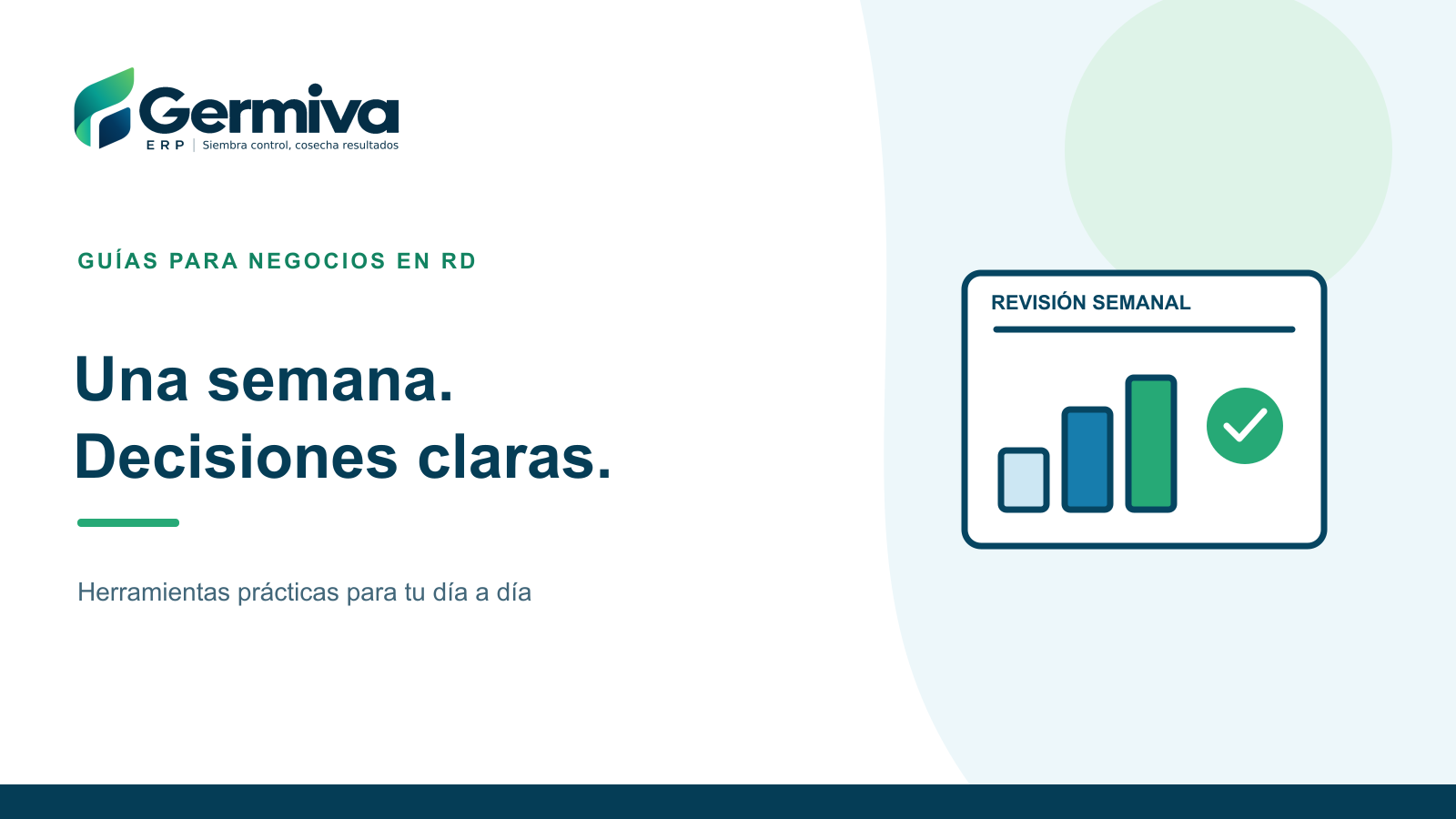 Ilustración de un tablero semanal con ventas, pedidos, disponibilidad y acciones pendientes.